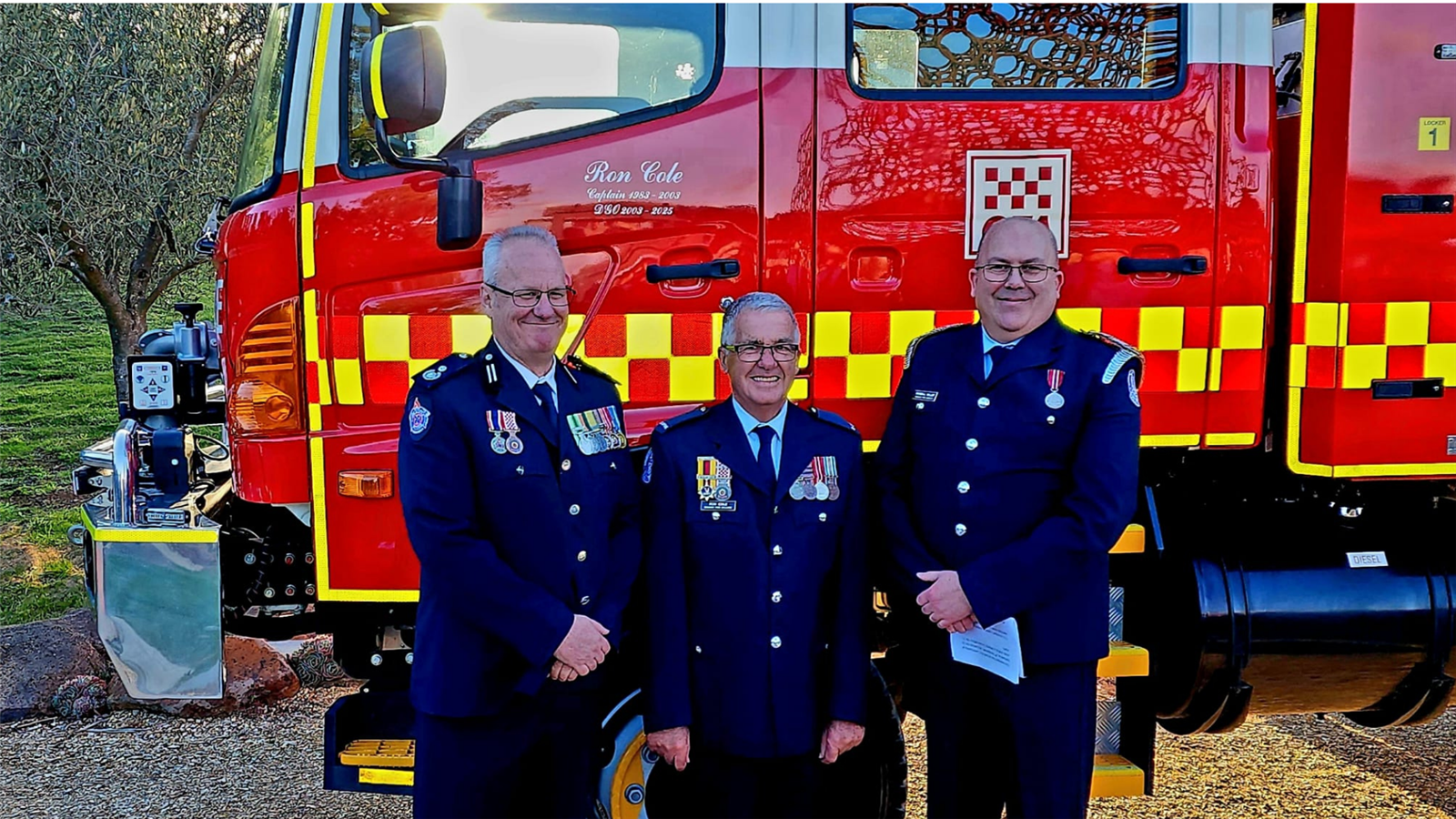Romsey Fire Brigade's tanker was named after ex-Captain Ron Cole